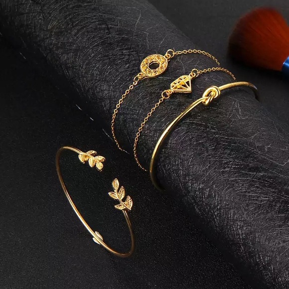 4pcs set bohemian gold color bracelet - Picture 3 of 4